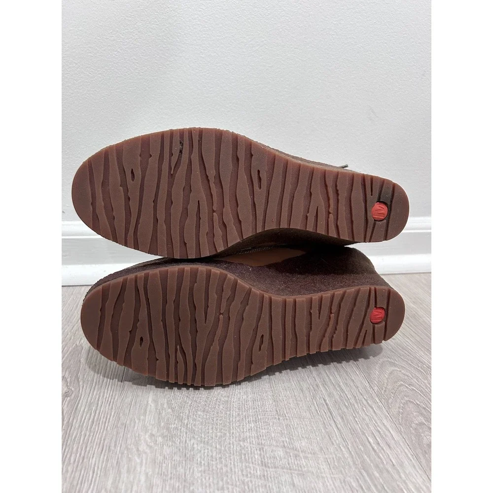 Merrell Tremblant Wedge Lace Up Suede Ankle Boots Womens 10‎ Brown Comfort